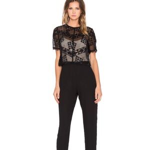 Greylin Kiran Lace Overlay Jumpsuit